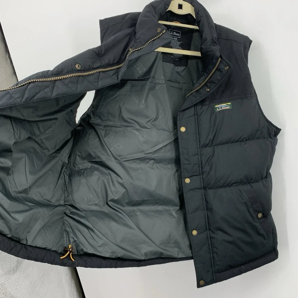 LL Bean Men Size XXL Vest Mountain Classic Black Puffer Down Fill Jacket Coat
